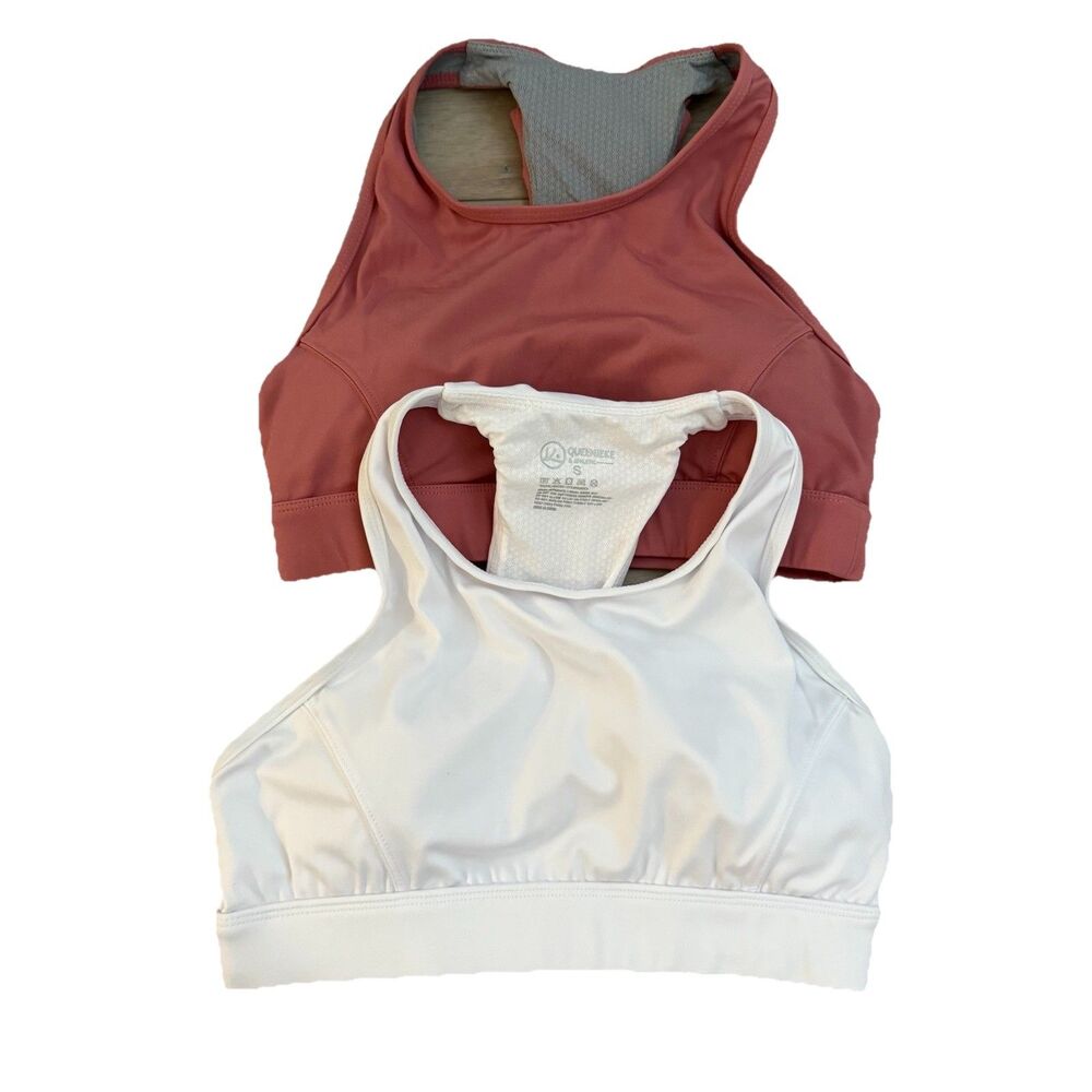 Queenieke Phone Holder Sports Bra Lot of 2 Womens Sz Small White Pink